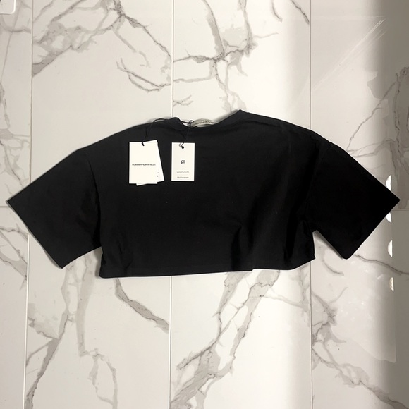Alessandra Rich logo-embellished cropped t-shirt, Black - Picture 3 of 4